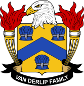 Coat of arms used by the Van Derlip family in the United States of America