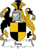 English Coat of Arms for the family Say