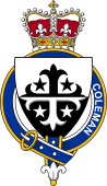 British Garter Coat of Arms for Coleman (Ireland)