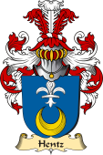 v.23 Coat of Family Arms from Germany for Hentz