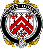 Irish Coat of Arms Badge for the O'GARVEY family