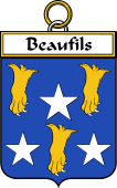 French Coat of Arms Badge for Beaufils