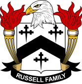 Coat of arms used by the Russell family in the United States of America