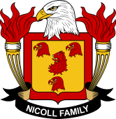 Coat of arms used by the Nicoll family in the United States of America