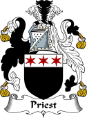 English Coat of Arms for the family Priest or Prest