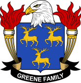 Coat of arms used by the Greene family in the United States of America
