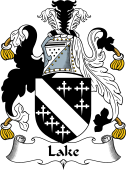 English Coat of Arms for the family Lake