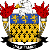 Coat of arms used by the Lisle family in the United States of America