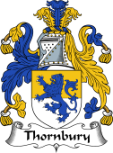 English Coat of Arms for the family Thornbery or Thornbury