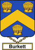 English Coat of Arms Shield Badge for Burkett