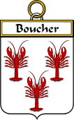 French Coat of Arms Badge for Boucher