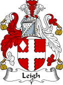 English Coat of Arms for the family Leigh