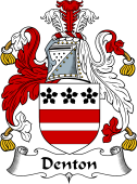 English Coat of Arms for the family Denton
