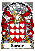 Spanish Coat of Arms Bookplate for Zarate