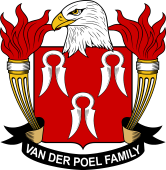 Coat of arms used by the Van Der Poel family in the United States of America