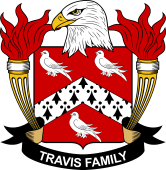 Coat of arms used by the Travis family in the United States of America