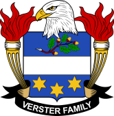 Coat of arms used by the Verster family in the United States of America