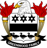 Coat of arms used by the Greenwood family in the United States of America
