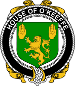 Irish Coat of Arms Badge for the O'KEEFFE family