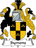 English Coat of Arms for the family Symons