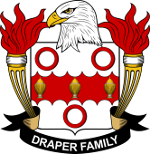 Coat of arms used by the Draper family in the United States of America