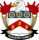 Coat of arms used by the Travers family in the United States of America
