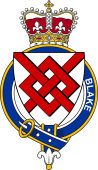 British Garter Coat of Arms for Blake (Ireland)