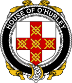 Irish Coat of Arms Badge for the O'HURLEY family