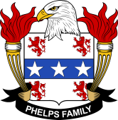 Coat of arms used by the Phelps family in the United States of America
