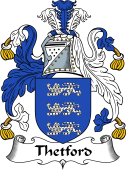 English Coat of Arms for the family Thetford