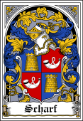 German Wappen Coat of Arms Bookplate for Scharf