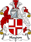 English Coat of Arms for the family Haydon or Heydon
