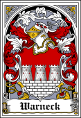 German Wappen Coat of Arms Bookplate for Warneck