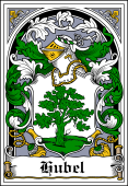 German Wappen Coat of Arms Bookplate for Hubel