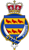 Families of Britain Coat of Arms Badge for: Burdick or Burdett (England)