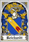 German Wappen Coat of Arms Bookplate for Reichardt