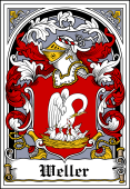 German Wappen Coat of Arms Bookplate for Weller