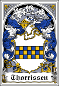 Danish Coat of Arms Bookplate for Thorrissen (Thorsen)
