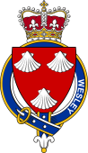 Families of Britain Coat of Arms Badge for: Wesley (England)