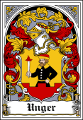 German Wappen Coat of Arms Bookplate for Unger