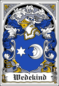 German Wappen Coat of Arms Bookplate for Wedekind