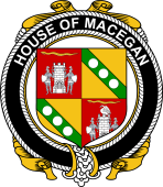 Irish Coat of Arms Badge for the MACEGAN family
