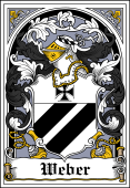 German Wappen Coat of Arms Bookplate for Weber