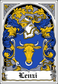 Italian Coat of Arms Bookplate for Lenzi