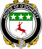 Irish Coat of Arms Badge for the O'DOHERTY family