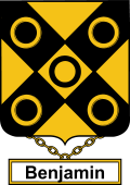 English Coat of Arms Shield Badge for Benjamin