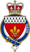 British Garter Coat of Arms for Dixon (England)
