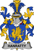 Irish Coat of Arms for Hanratty or O'Hanraghty