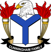 Coat of arms used by the Cunningham family in the United States of America