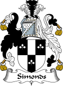 English Coat of Arms for the family Simonds or Simon